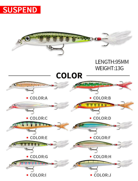 95mm 13g Artificial floating minnow fishing lure