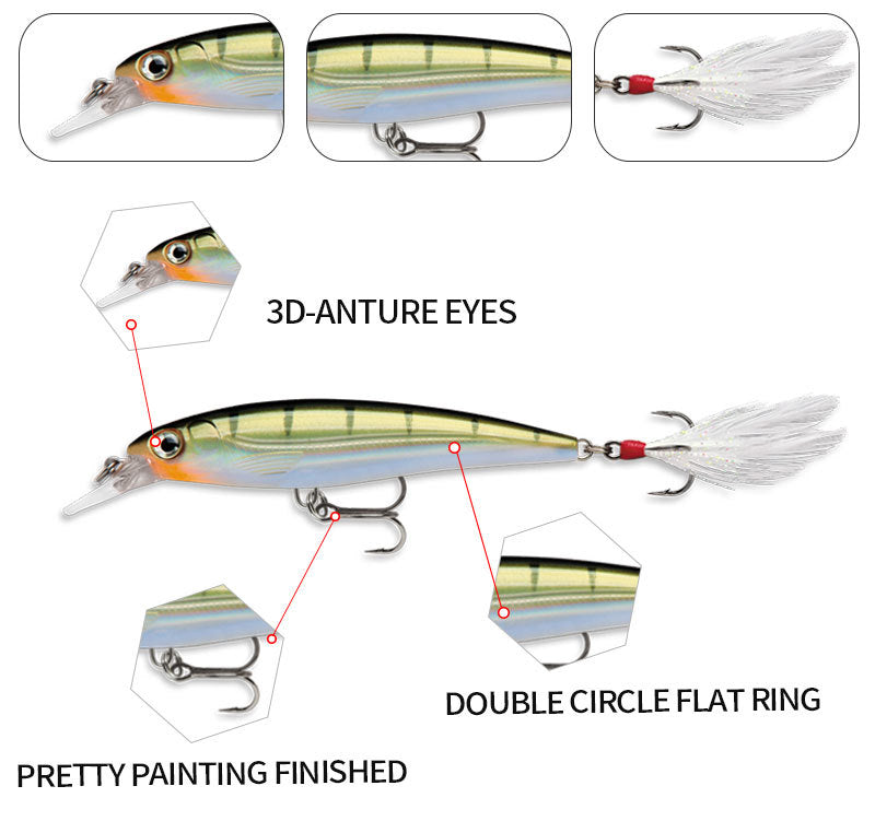 95mm 13g Artificial floating minnow fishing lure