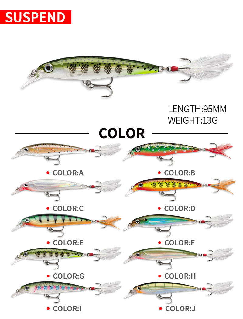 95mm 13g Artificial floating minnow fishing lure